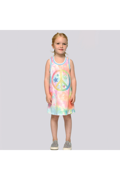 Hannah Banana Peace Love and Happiness Asymmetrical Luxe Dress