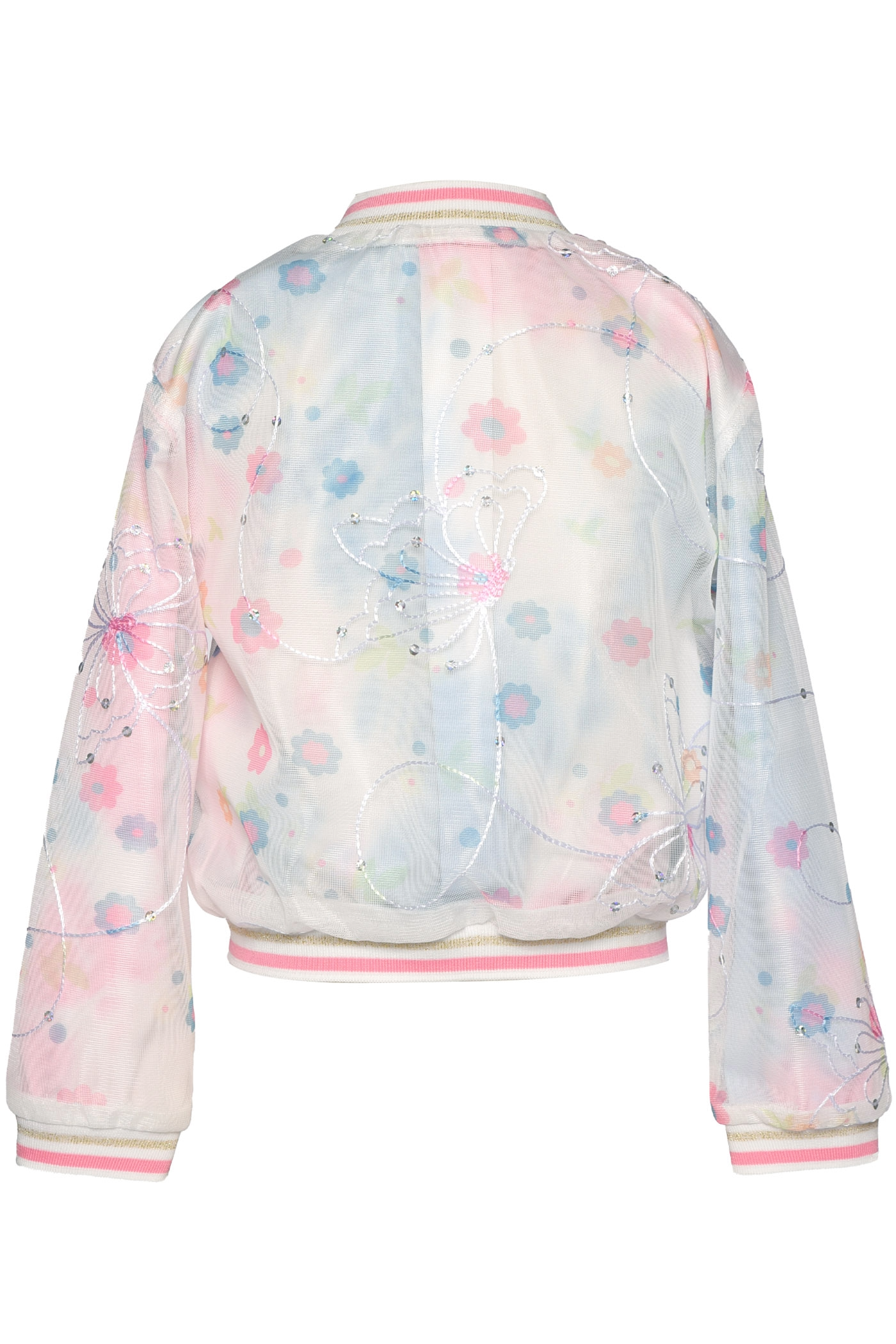 Hannah Banana Butterflies and Flowers Luxe Bomber Jacket