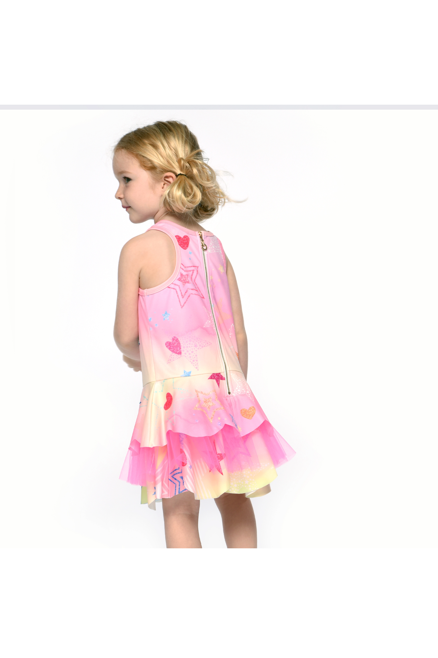 Hannah Banana Hearts and Stars Rhinestone Tutu Dress