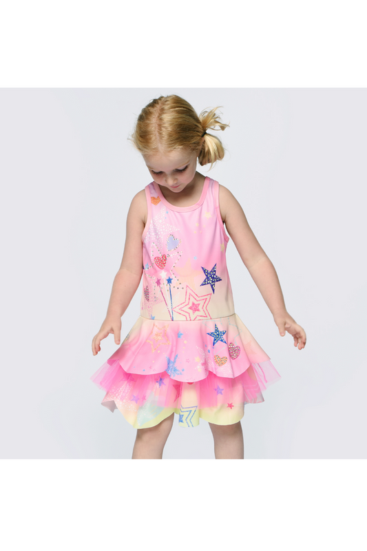 Hannah Banana Hearts and Stars Rhinestone Tutu Dress